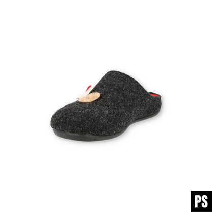 HAUSSCHUH PANTOFFEL - ANTHRACITA ROJO