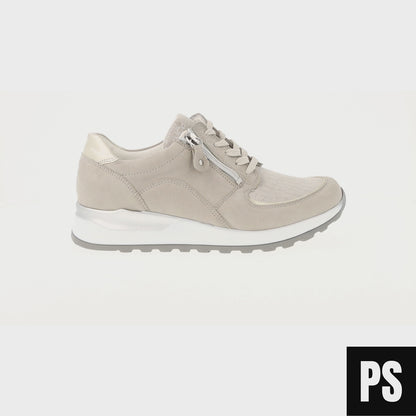 Waldläufer Hirokko Stretch Stein Silber Damen Halbschuh OrthoTritt